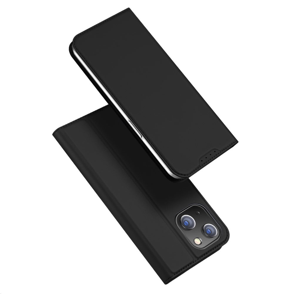 Кожен, черен калъф - преден капак за iPhone 15