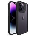 Силиконов, черен кейс - удароустойчив, с прозрачен гръб за iPhone 15 Pro Max