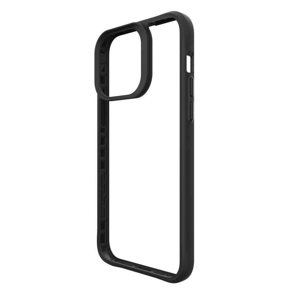 Силиконов, черен кейс - удароустойчив, с прозрачен гръб за iPhone 15 Pro