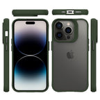 Силиконов, зелен кейс - удароустойчив, с прозрачен гръб за iPhone 15 Pro Max