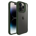 Силиконов, зелен кейс - удароустойчив, с прозрачен гръб за iPhone 15 Pro Max