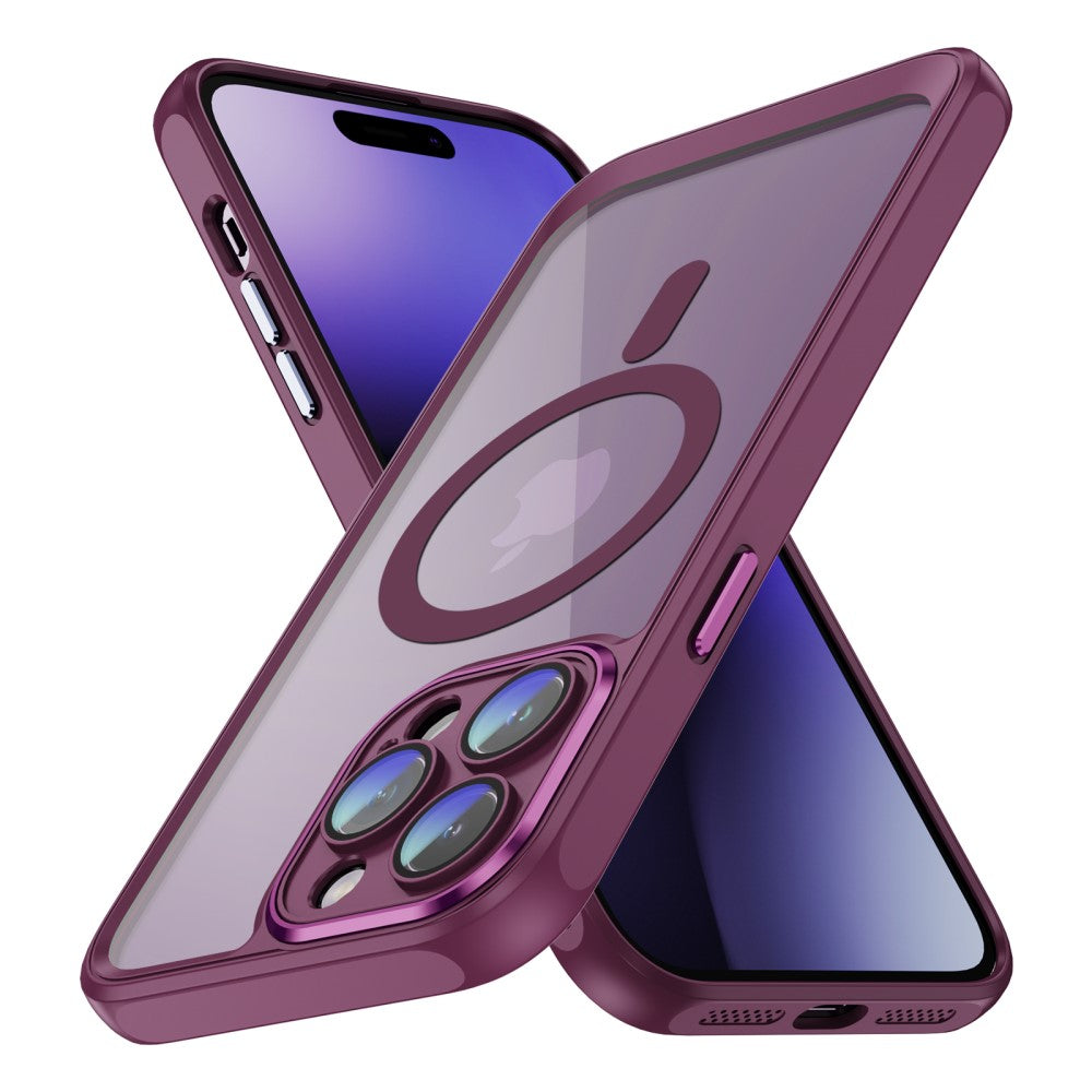 Силиконов, розов кейс - удароустойчив, с протектор за камера за iPhone 15 Pro Max