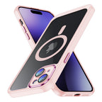 Силиконов, светлорозов кейс - удароустойчив, с протектор за камера за iPhone 15 Plus