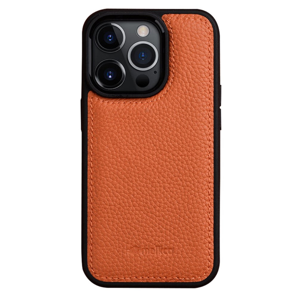 Силиконов, черен кейс - гръб от естествена кожа за iPhone 15 Pro Max