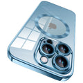 Силиконов, син калъф - протектор за камера, поддържа MagSafe за iPhone 15 Pro Max