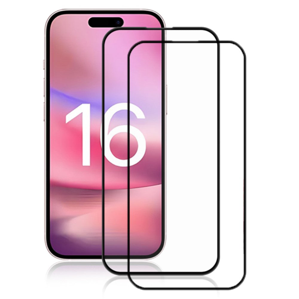 Стъклен протектор за дисплей - пълно покритие, 2 броя за iPhone 16