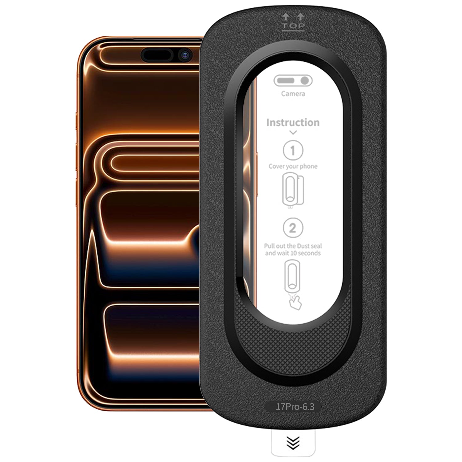 Стъклен протектор за iPhone 18 Pro, с рамка за лесно залепване, пълно покритие