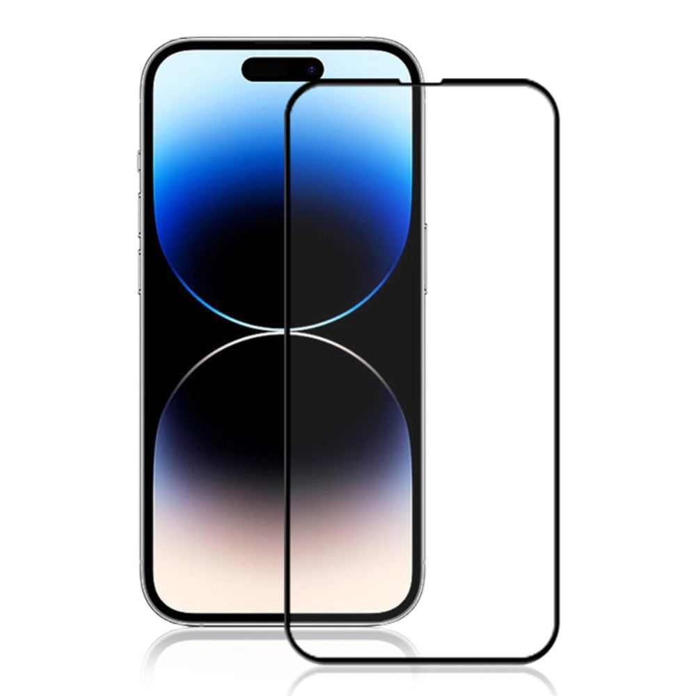 Стъклен, защитен протектор за дисплей - черен, с пълно покритие за iPhone 15