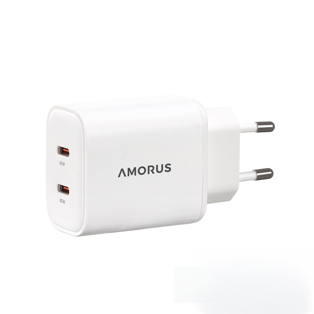 45W PD Quick Charge адаптер, GaN зарядно с два USB порта, зарядно за iPhone / iPad