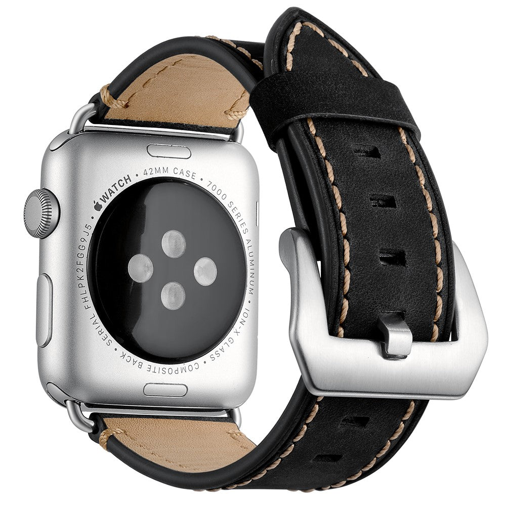 Кожена каишка за Apple Watch 41мм / 40мм / 38мм - черна