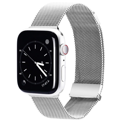 Верижка Миланезе, от неръждаема стомана за Apple Watch 45мм / 44мм / 42мм - сребриста