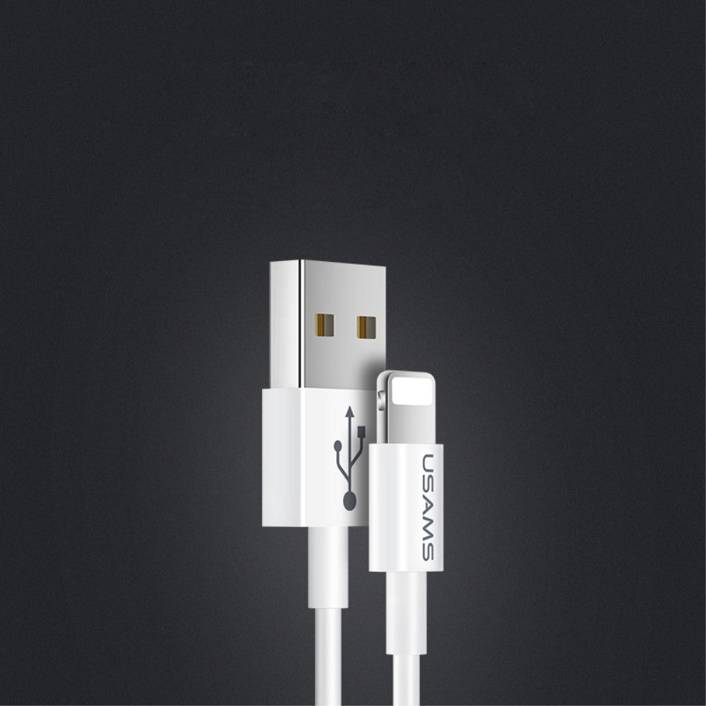Бял lightning кабел за данни и зареждане - 1 метър, Fast Charge, USB за iPhone/iPad