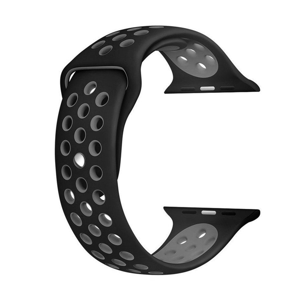 Силиконова, перфорирана каишка за Apple Watch 41мм / 40мм / 38мм - сива