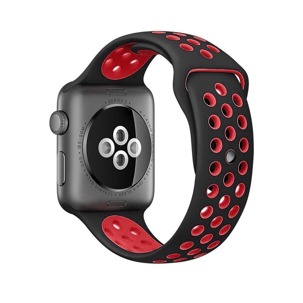 Силиконова, перфорирана каишка за Apple Watch 41мм / 40мм / 38мм - червена