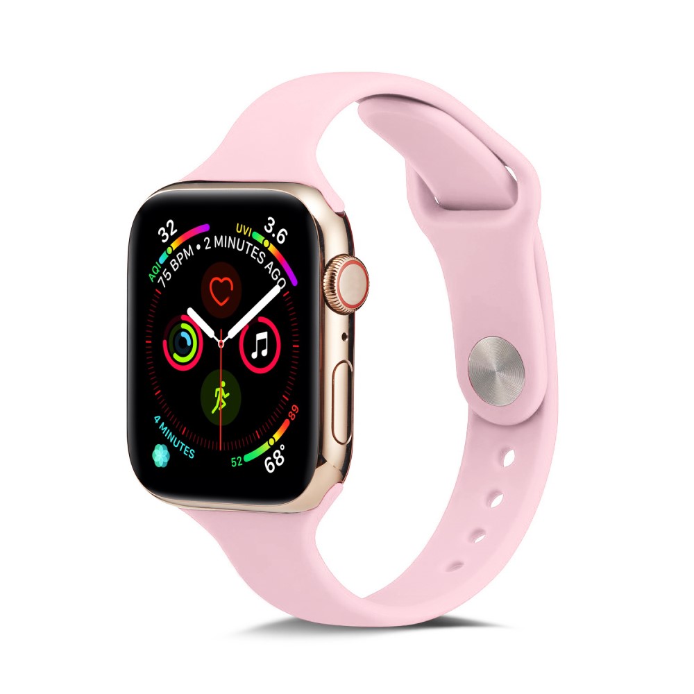 Силиконова каишка за Apple Watch 45мм / 44мм / 42мм, размер S – розова