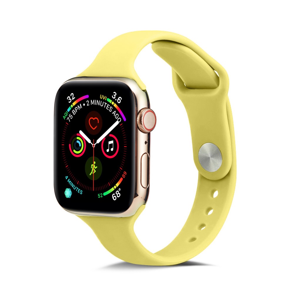 Силиконова каишка за Apple Watch 45мм / 44мм / 42мм, размер S – жълта