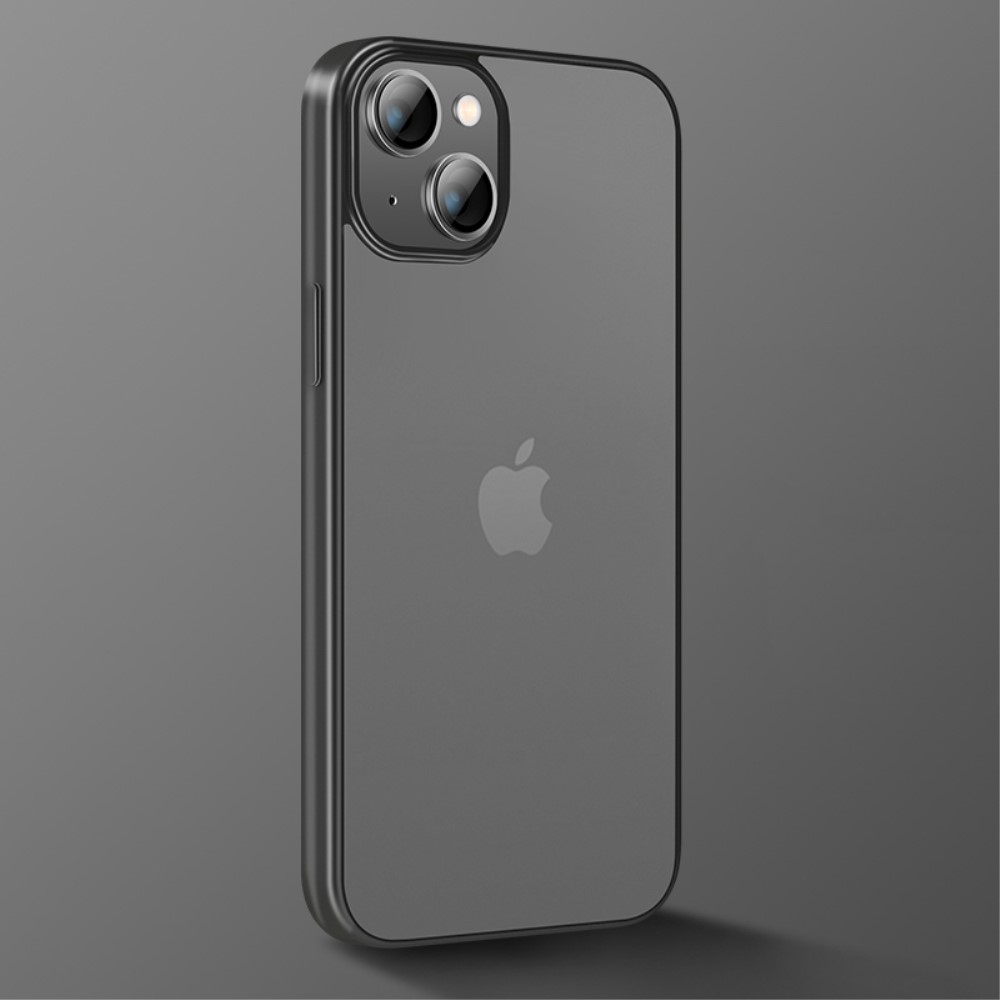 Силиконов, черен калъф – тънък, с прозрачен гръб за iPhone 14 Plus