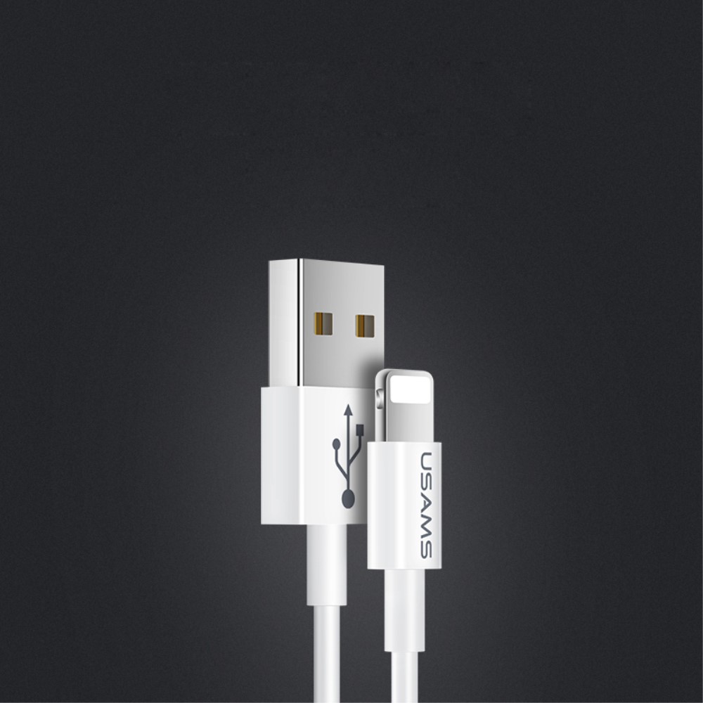 Бял lightning кабел за данни и зареждане – 1 метър, Fast Charge, USB за iPhone/iPad