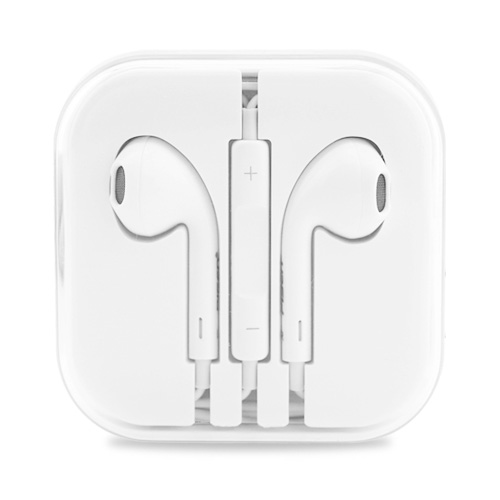 Пластмасови, бели слушалки с микрофон – 3.5мм аудио жак за iPhone/iPad