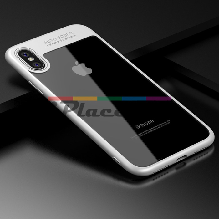 Силиконов, бял бъмпер, с прозрачен гръб – тънък за iPhone X/XS