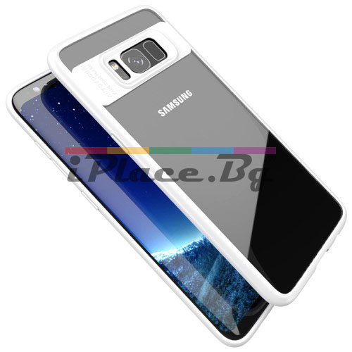 Силиконов, бял бъмпер, с прозрачен гръб – тънък за Samsung Galaxy S8