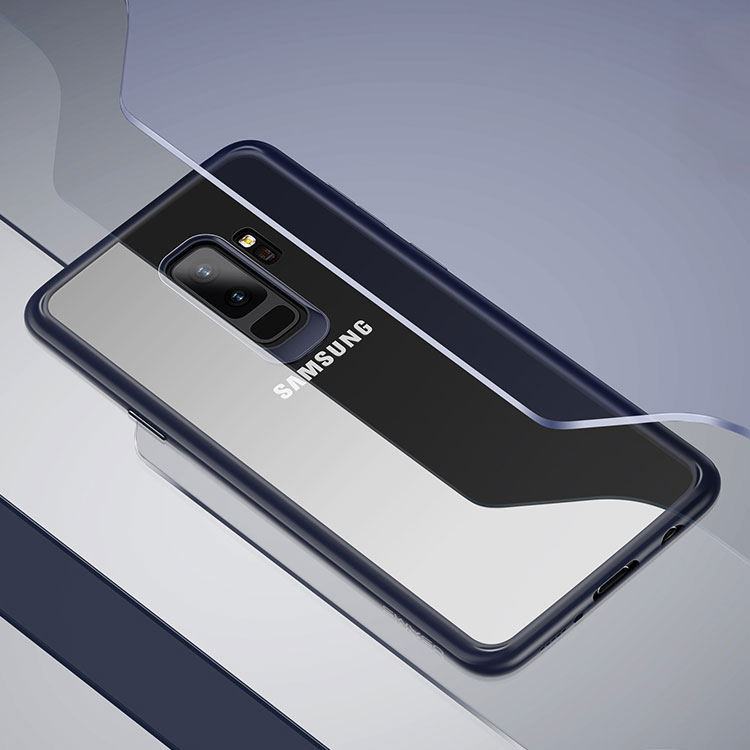 Силиконов, черен бъмпер, с прозрачен гръб – тънък за Samsung Galaxy S9 Plus