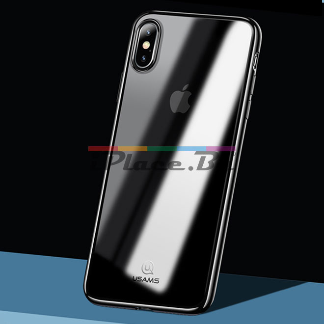 Силиконов, черен бъмпер, с прозрачен гръб – тънък за iPhone X/XS